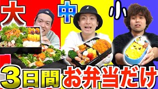 【3日間】大中小の”お弁当箱”しか食べられない3日間生活！！