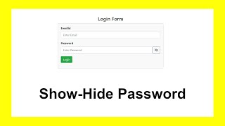Bootstrap Show Hide Password with Source Code || Password toggle