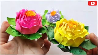 ORIGAMI flor de loto 👍 fácil y rápido papiroflexia (lotus flower easy and fast)