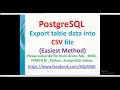 Postgresql Tutorials | Postgresql Export table data to csv file | export to csv file in postgresql