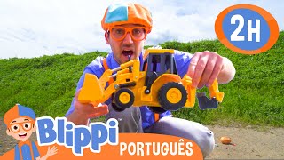 Blippi Brinca com Veículos de Construção! | 2 HORAS DO BLIPPI! | Vídeos Educativos para Crianças