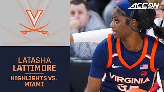 UVA's Latasha Lattimore Highlights vs. Miami