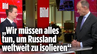 Russland bombardiert Ukraine: Friedrich Merz im Interview mit Johannes Boie | BILD Live