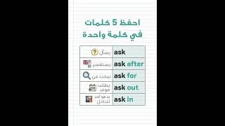 احفظ 5 كلمات إنجليزي في كلمة واحدة