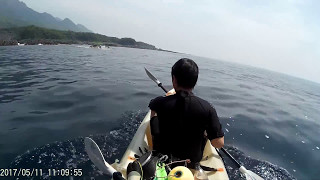 2017.5.11　屋久島南部　カヤックで漁に出る。