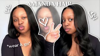 FINALLY! AN ACTUAL GLUELESS WIG! WEAR \u0026 GO WIG INSTALL! FT. AMANDA HAIR