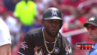 MIA@STL: Ozuna plates Gordon to open the scoring