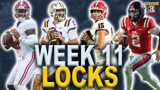 Week 11 LOCKS: Best Bets, Odds & Picks for College Football! | Georgia-Ole Miss, Alabama-LSU