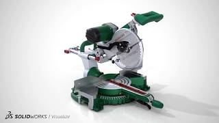 SOLIDWORKS Visualize Miter Saw animation