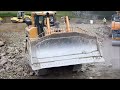 CAT D8 dozer at work on a road construction site (part 1)