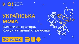 10 клас. Українська мова. Вимоги до оратора. Комунікативний стан мовця