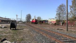 Dv16 2038 Mytäjäisten varikon kolmioraiteella osa 2. Dv16 class shunter Lahti Mytäjäinen