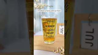 Gift For Husband Congrats On Being My Husband | Personalized Photo Beer Glass