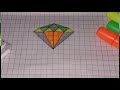 How to draw 3d diamond shape, draw diamond shape,