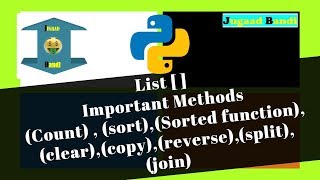 List Methods in Python || Methods : count , clear , sort ,sorted ,reverse ,copy ,split , join