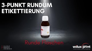 3-Punkt Rundum Etikettierung von runden Flaschen | WILUX PRINT Etikettiermaschinen