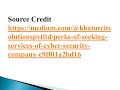 perks of seeking services of cyber security company