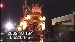 （2009）平成21年秋祭り-夜の曳行-神社前