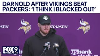 Vikings QB Sam Darnold mobbed by teammates after 27-25 win over Packers: 'I think I blacked out'