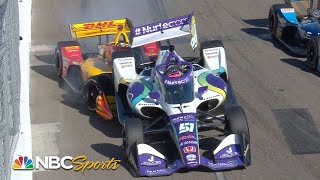 Romain Grosjean slams into Takuma Sato during IndyCar practice in St. Pete | Motorsports on NBC