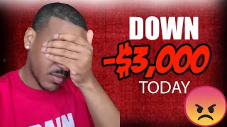 I FINISHED DOWN $3,000 DAY TRADING STOCKS TODAY | TRADE RECAP