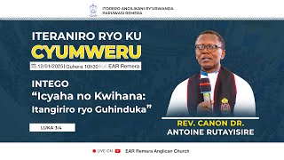 ICYAHA NO KWIHANA; ITANGIRIRO RYO GUHINDUKA by  Rev. Can. Dr. Antione RUTAYISIRE