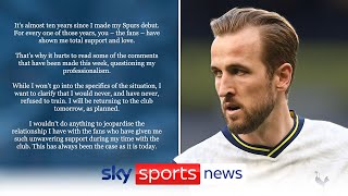 Harry Kane denies he refused to train ahead of 'planned' return to Tottenham