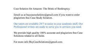 Case Solution Amazon The Brink of Bankruptcy