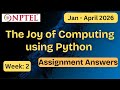 NPTEL The Joy of Computing using Python Week 2 Assignment Answers With Explanation | Jan–Apr 2026