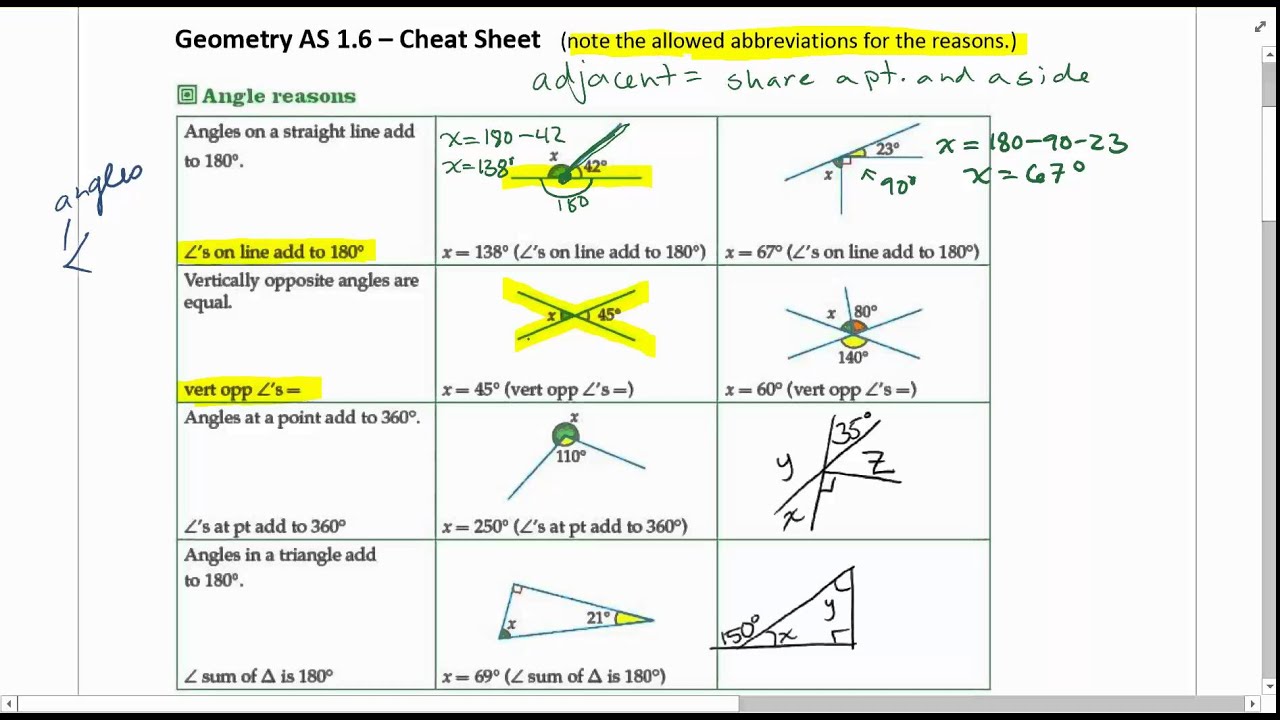 Geometry Angle Rules Part 1 - YouTube