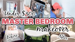 UNDER $300 DIY MASTER BEDROOM MAKEOVER | MODERN  GLAM FARMHOUSE BEDROOM | HOMEMAKING WITH ME