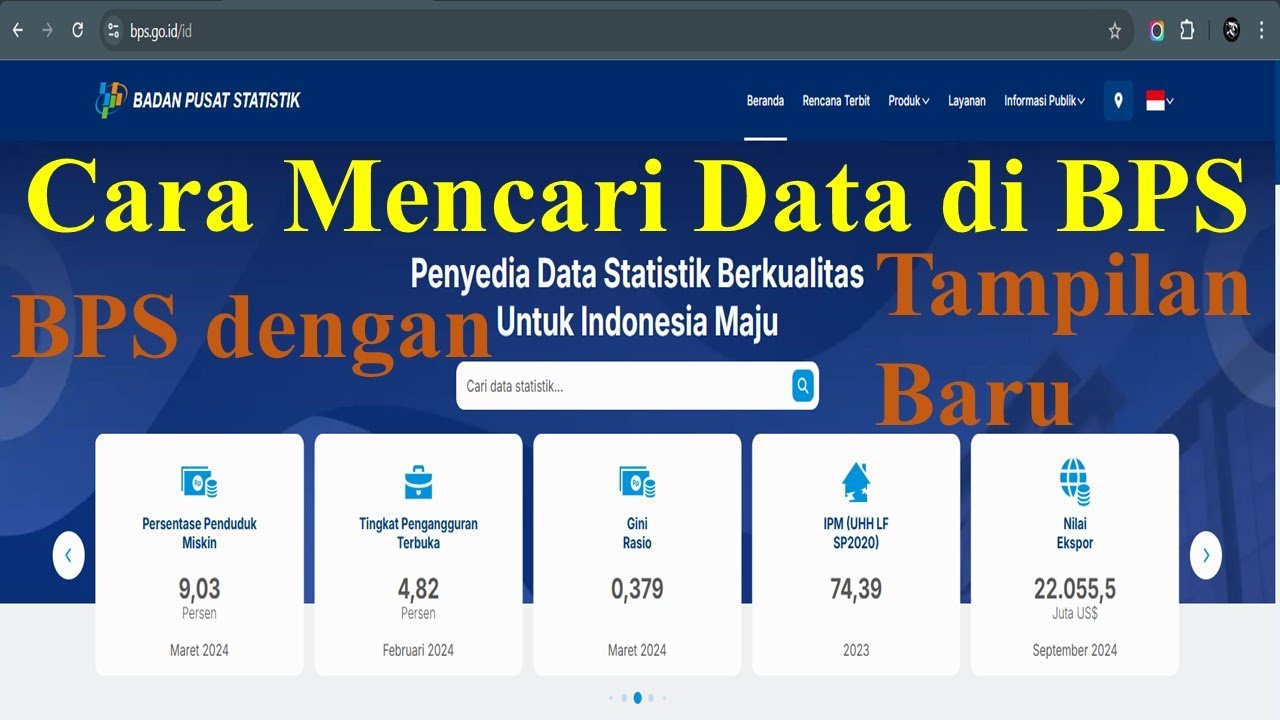 Cara Mencari Data Di Bps Bps Dengan Tampilan Baru Youtube