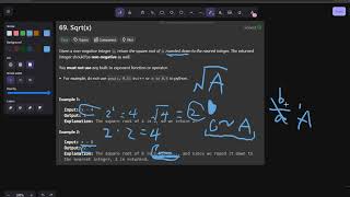 Leetcode 69. Sqrt(x) Python BNS