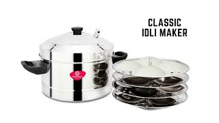 CENTURA Stainless Steel Classic Idli Maker/Idly Cooker - 4 Plates, 16 Idlis