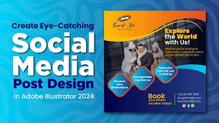 Adobe illustrator 2024 | Create Eye-Catching Social Media Posts Design | BY Yessaar Tech.