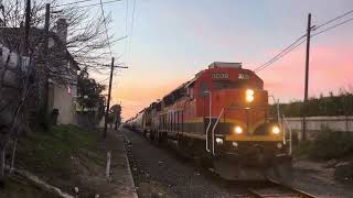 BNSF 3039 leads the local towards Watson Yard at Sepulveda Blvd