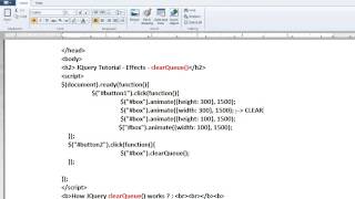 JQUERY EFFECTS CLEARQUEUE METHOD DEMO