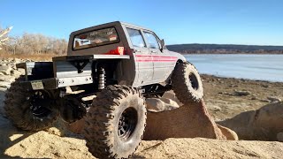 THIS TRUCK IS AWESOME!!  RC4WD C2X sand and rock crawling at the lake!!