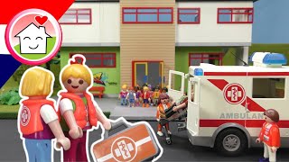 Playmobil filmpje Nederlands Eerste hulp dienst tijdens de grote pause - Familie Huizer