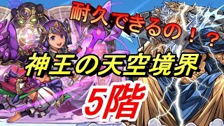 【パズドラ】 あれ？耐久できるの？？ パズル力が・・  神王の天空境界　5階