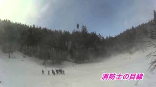 消防目線！ヘリコプターで雪山の要救助者をピックアップ（訓練映像）