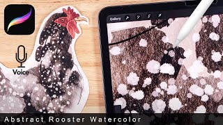 Watercolor Rooster in Procreate // EASY Painting Tutorials // Watercolor for Procreate