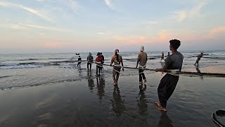 GREAT PULL! Beach Seine Net Catches Lots of Fish