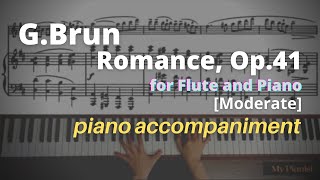 Brun - Romance, Op.41 for Flute and Piano: Piano Accompaniment [Moderate]