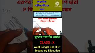 O কেন্দ্রীয় একটি বৃত্তের PQ একটি জ্যা। P ও Q বিন্দুতে বৃত্তের স্পর্শক অঙ্কন করি।