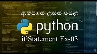 23 -3- If Statement Exercise 03 - Python Sinhala