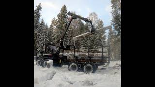 Logset 5F GT in winter with snow, logging logs. 💪🤠