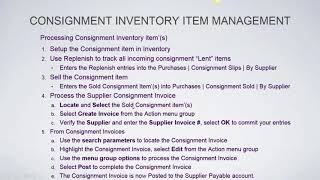 Webinar 16- Part 2 - Consignment Inventory