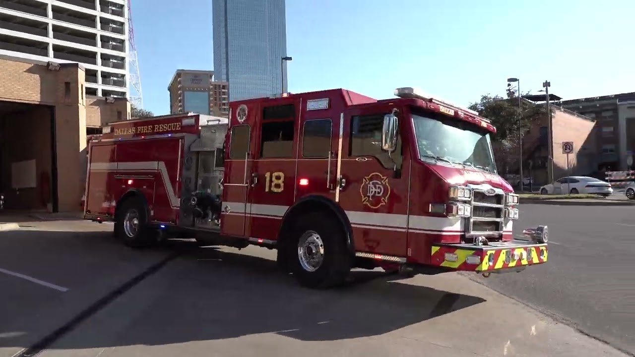 [Dallas Fire Rescue] Engine 18, And Truck 18 Responding To A Motor ...