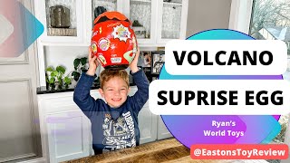 OPEN Volcano SURPRISE EGG! Combo Panda and Ryan’s World Toy Review